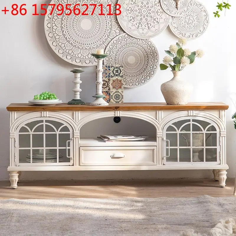 

Белый телевизионный шкаф из массива дерева, декоративный, для гостиной, низкий, прикроватный, для прихожей