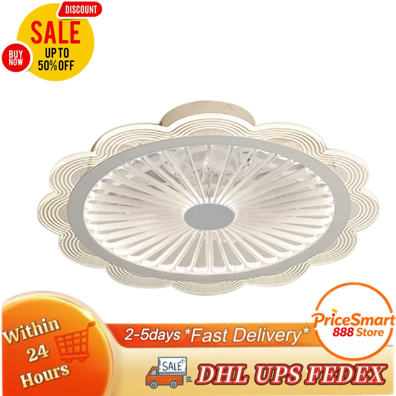 

50CM Ceiling Fan Light with Remote Control 36W 110V for 86.11-269.1ft² Applications The Living Room Dining Room Foyer Villa