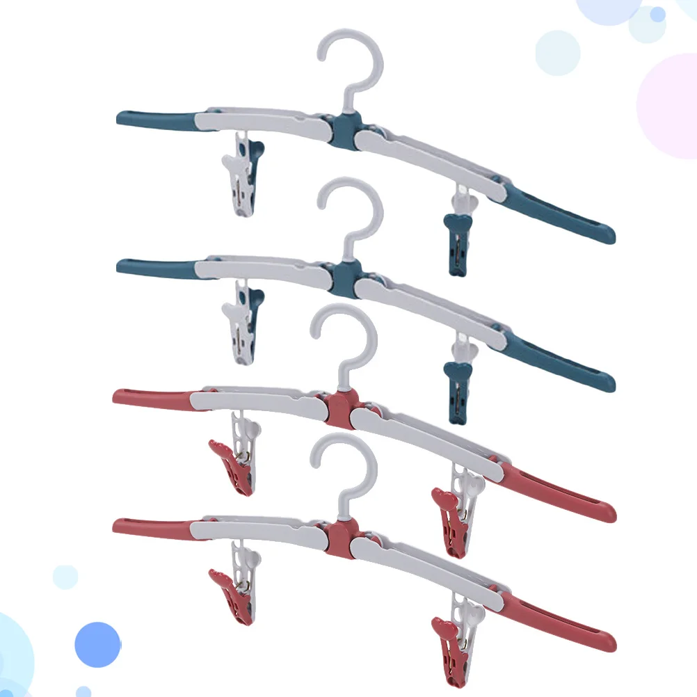 

4Pcs Portable Travel Clothes Drying Rack Foldable Hanger Waterproof Windproof for Socks Underwear Baby Clothes