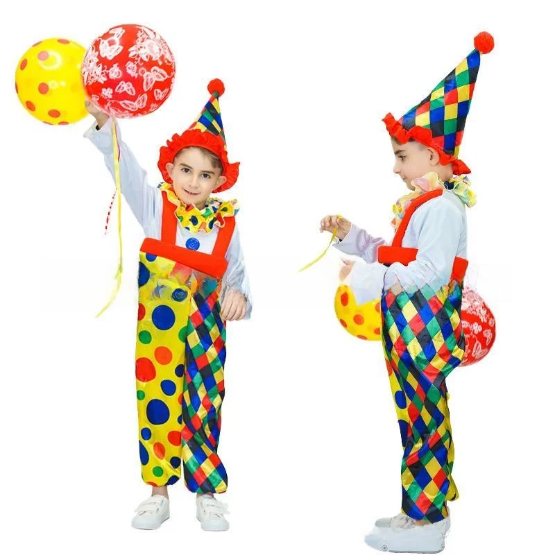 

Adorable loween Children's Clown Performance Costume Circus Clown Role-plang Stage Performance Clothing Ladies' Formal Wear
