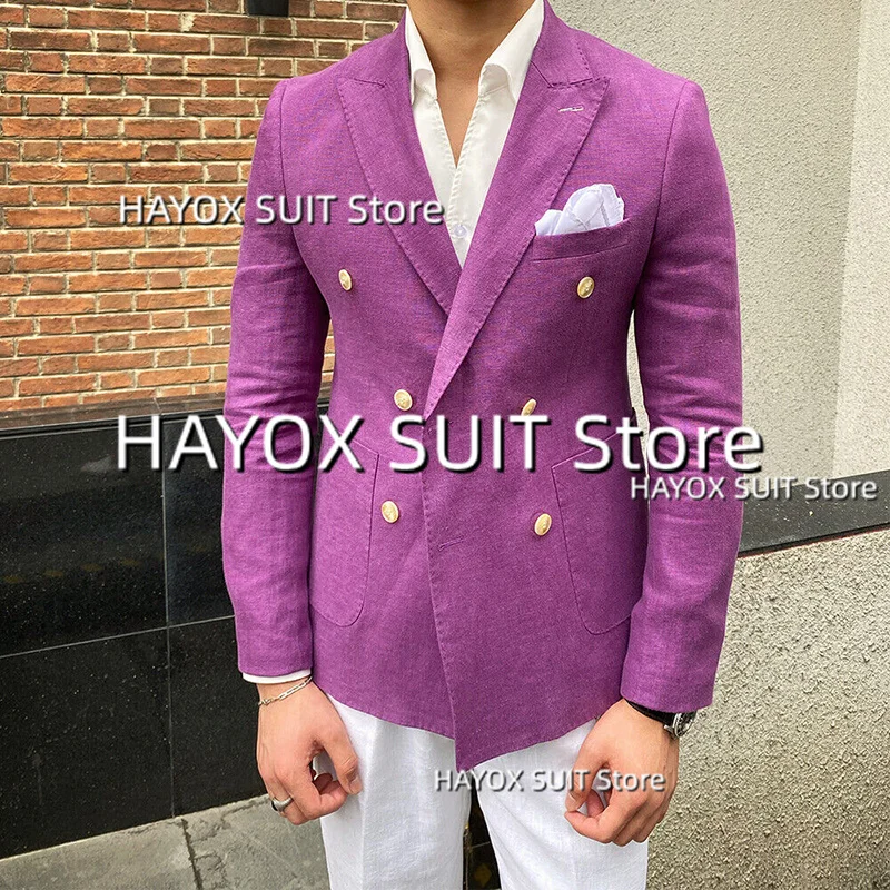 

Men's Suit Double Breasted Point Lapel Multi Pocket Jacket Business Formal Men Overalls Office Interview Wedding Groom Blazer