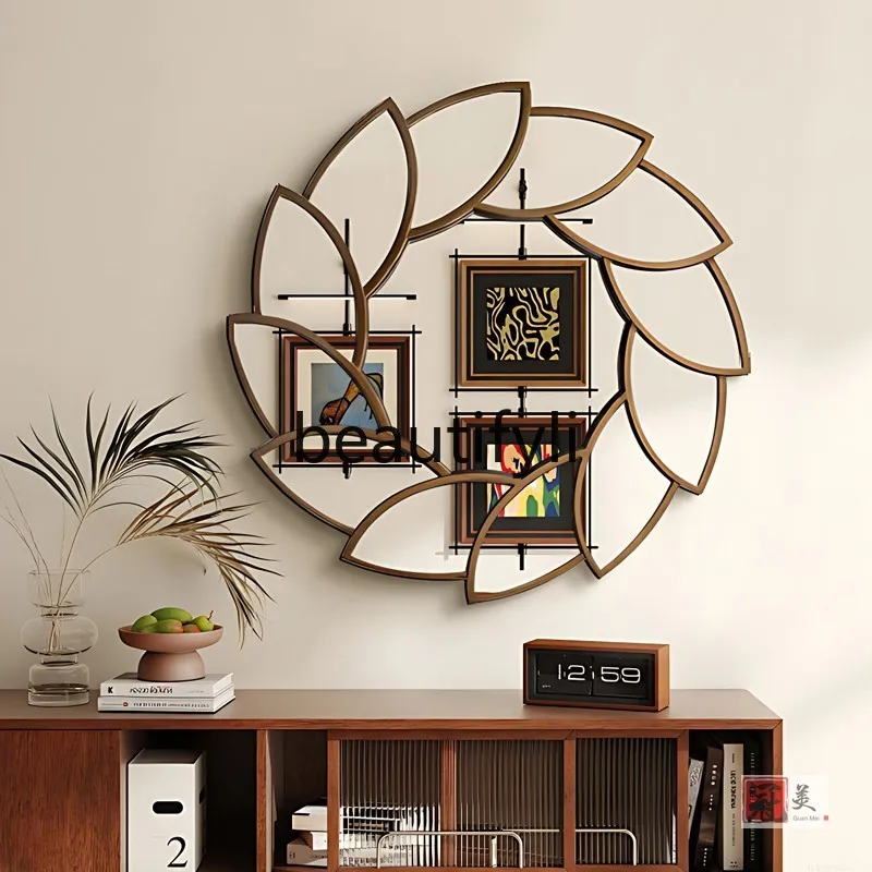 

French retro bathroom mirror American creative background wall corridor porch decorative mirror light luxury home