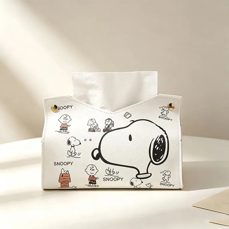 Snoopys Tissue Boxes Waterproof Napkin Holder Portable Foldable Car Tissue Box Bathroom Decoration Kitchen Accessories