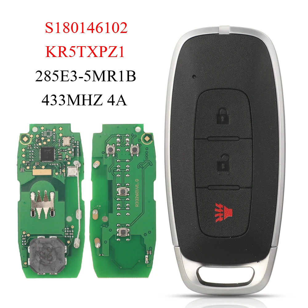 

jingyuqin KR5TXPZ1 S180146102 4A 433MHz 285E3-5MR1B Car Remote Control Key For Nissan Kicks Pathfinder Rogue Qashqai Aryia 2023+