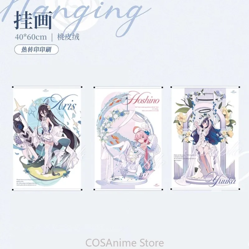 

Синий архив Tendou Aris Hayase Yuuka Pure White Oath Игровой значок Подвеска-карта Лазерный билет Коврик для мыши Подушка Акриловая подставка для карты