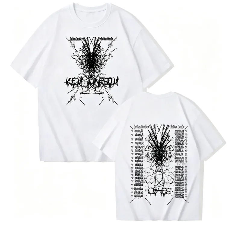 2026 Men Gothic Chaos Skull Skeleton Graphic T Shirt Front Back Print Crewneck Tees Unisex Dark Streetwear Oversized Short