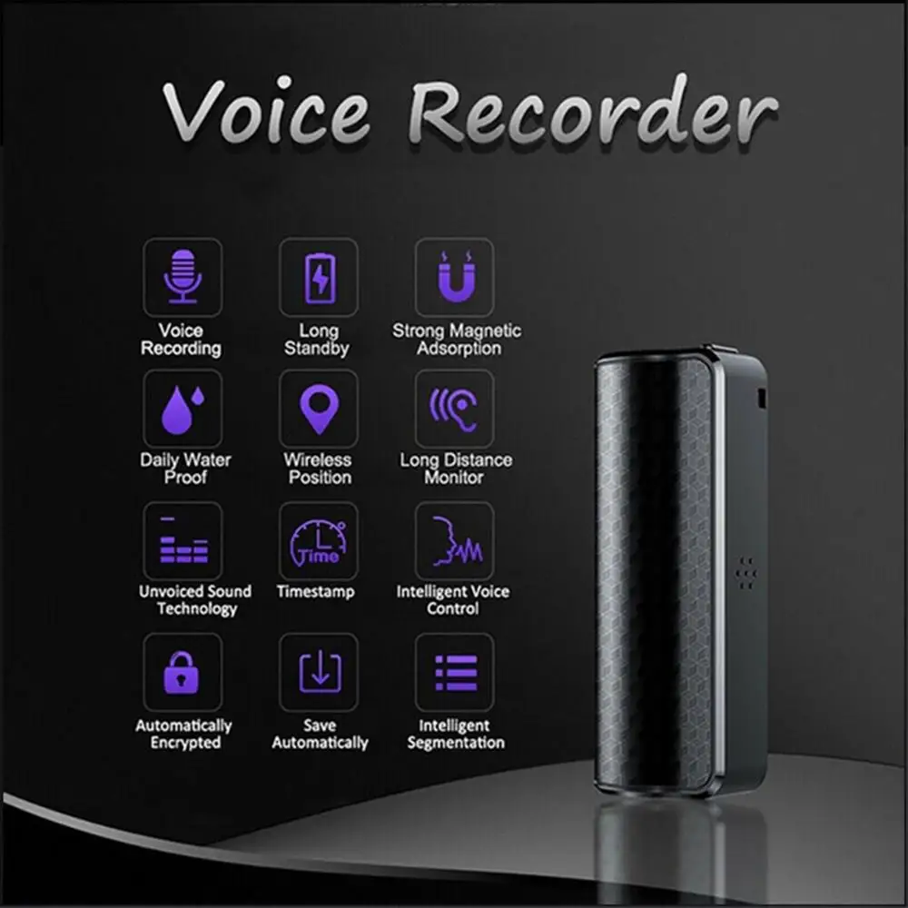 Q70 8G-32G Long Standby Voice Recorder Built-in HD Microphone Mini Waterproof Remotely Noise Reduction recorder Wall Listener