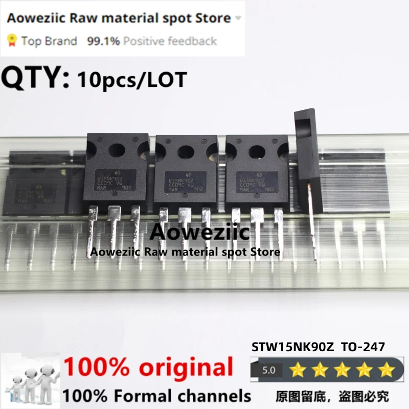 

Aoweziic 2019+ 100%New Imported Original STW15NK90Z W15NK90Z TO-247 N-Channel Power MOSFET 900V 15A