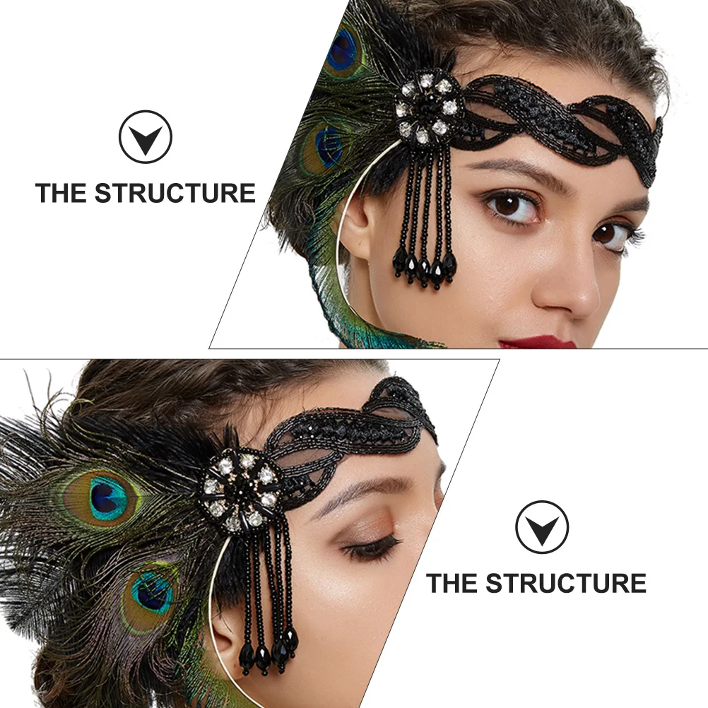 

1Pcs Flapper Headband Delicate Hair Accessories Elegant Tassel Decoration for Celebrations Bridal Wear Flapper Headband