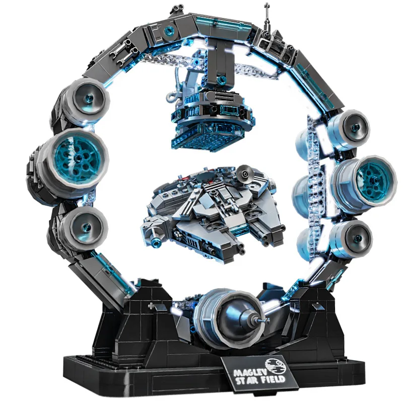 스타 워즈 빌딩 블록 자기 부상 밀레니엄 팔콘 모델 조립 벽돌 컬렉션 어린이를위한 장난감 크리스마스 선물