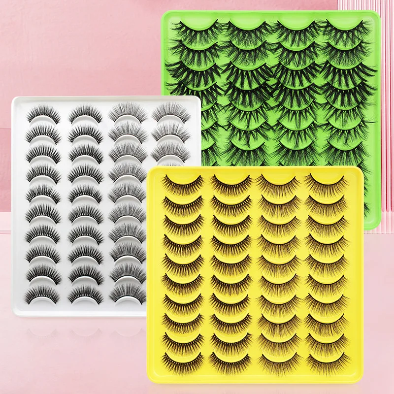 Goodobe 20 pairs of false eyelashes Multi-layer three-dimensional eyelashes cross curl eyelashes