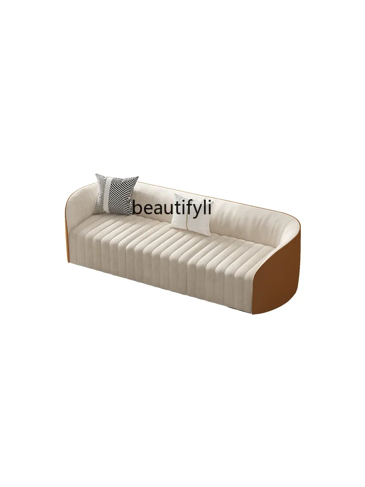 Bedroom Small Sofa Designer Bed End Stool Light Luxury High-Grade Material Color Matching Flannel Belt Backrest Bench