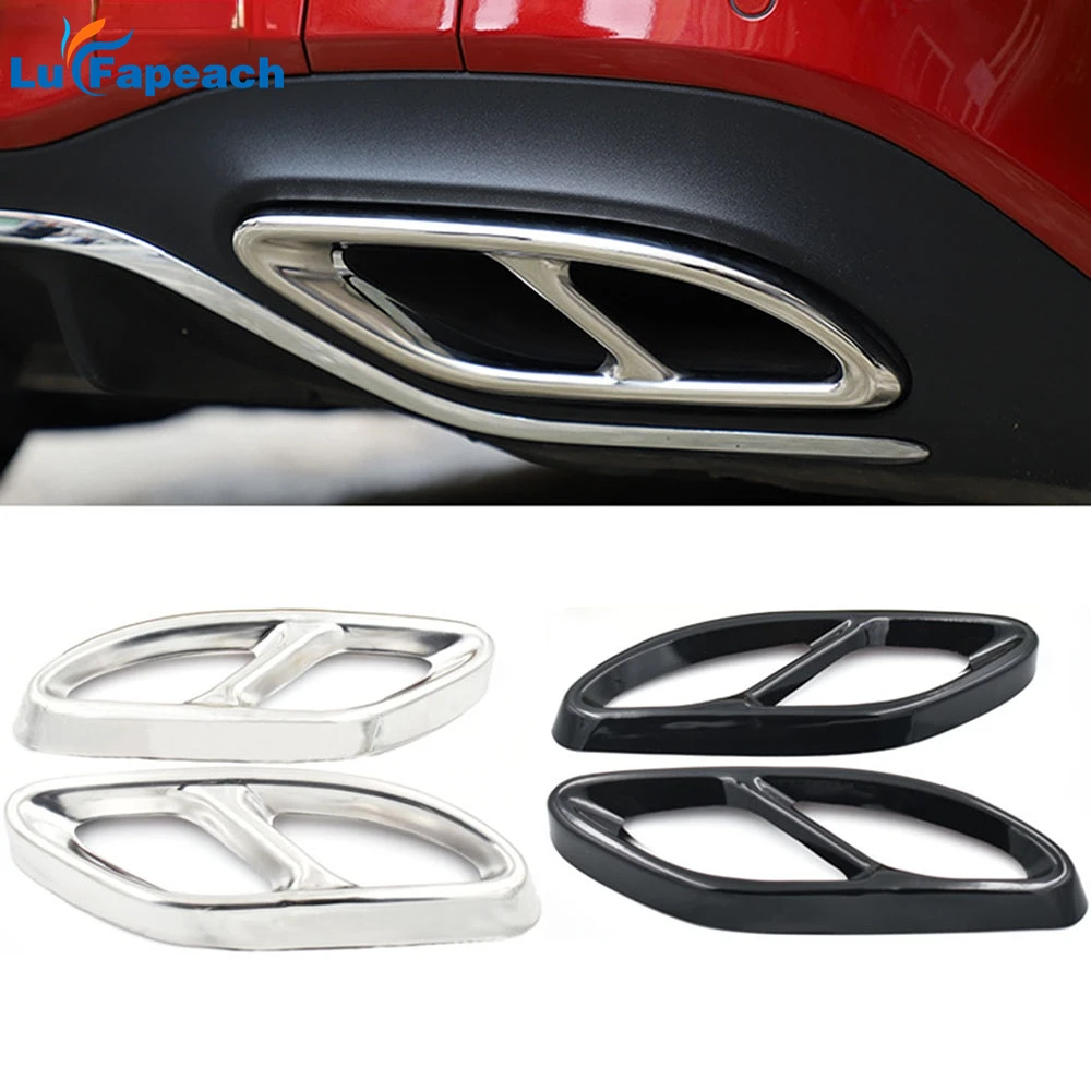 2pcs Stainless Steel Exhaust Pipe Cover Trim for Mercedes Benz A B C E GLC GLE Class W176 W246 W205 W213 AMG Car Styling