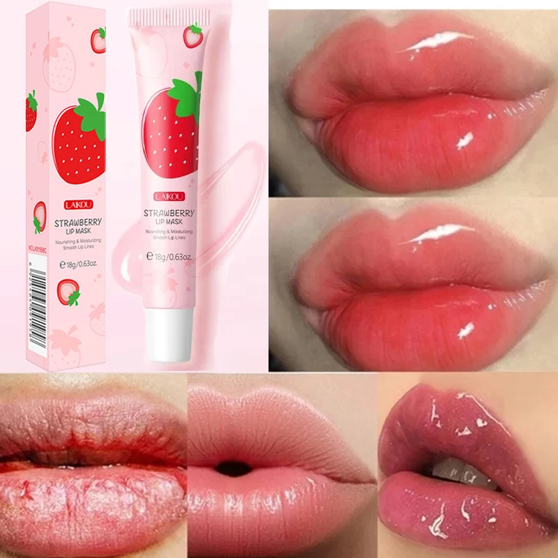 Strawberry Lip Mask Fade Lip Fines Remove Dark Smoke Lip Balm Lightening Melanin Bleaching Serum Moisturizing Korean Cosmetics