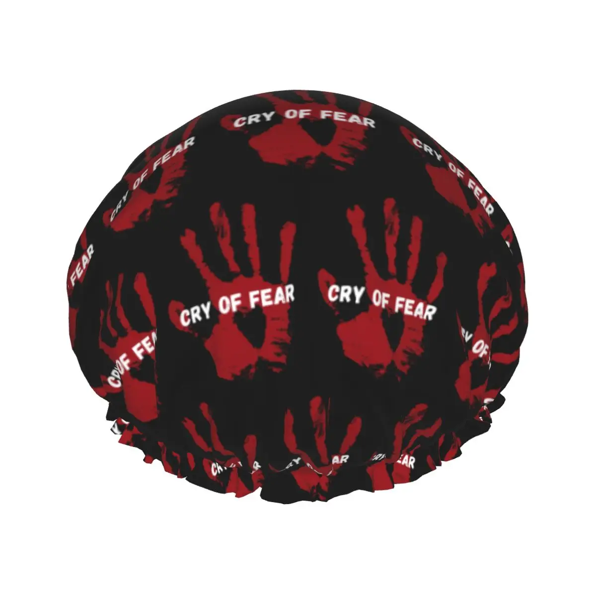 Custom Swedish Horror Video Games Cry Of Fear Shower Cap Women Reusable Waterproof Large Size Bath Caps for Long Hair