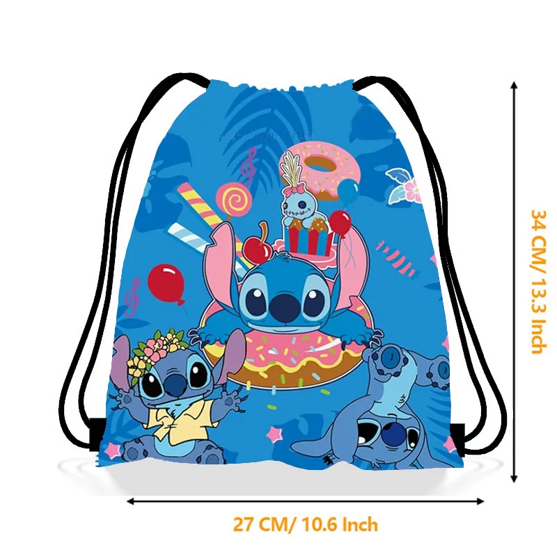 NUOVO Disney Anime LiloStitch Zaino Stitch Tasche con coulisse Borse da viaggio sportive Festa di compleanno per bambini Forniture per baby shower