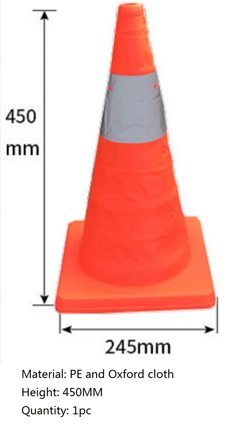 Foldable telescopic road cone strong reflective cone ice cream drum automotive traffic emergency portable warning barrica