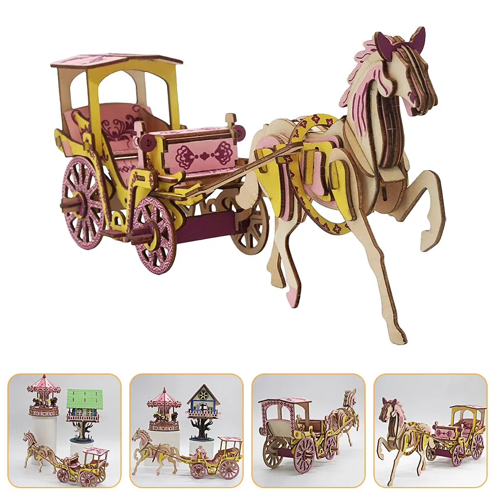 

Набор деревянных 3D-пазлов «Карета» высокого качества, креативный подарок-конструктор для детей и взрослых, мальчиков и девочек, украшение на День рождения и Рождество