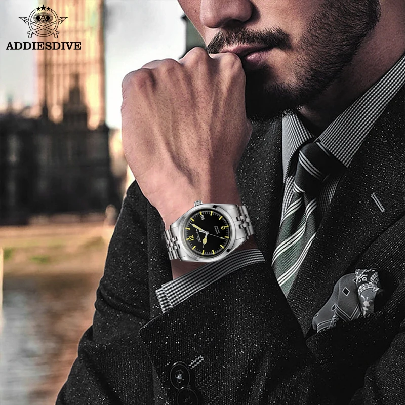 ADDIESDIVE New AD2038 orologi da polso da uomo di lusso 100M orologio meccanico automatico impermeabile orologi sportivi da immersione in acciaio