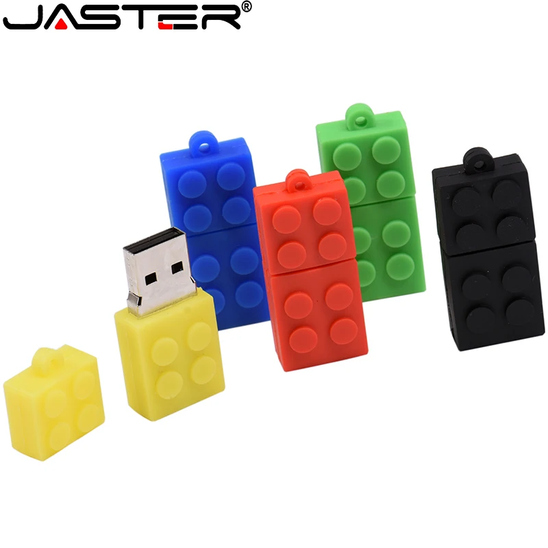 

JASTER Silica gel building block Toy Brick USB 2.0 Flash Drive 64GB Pendrive Gift 32GB Pen Drive Real Capacity children gifts