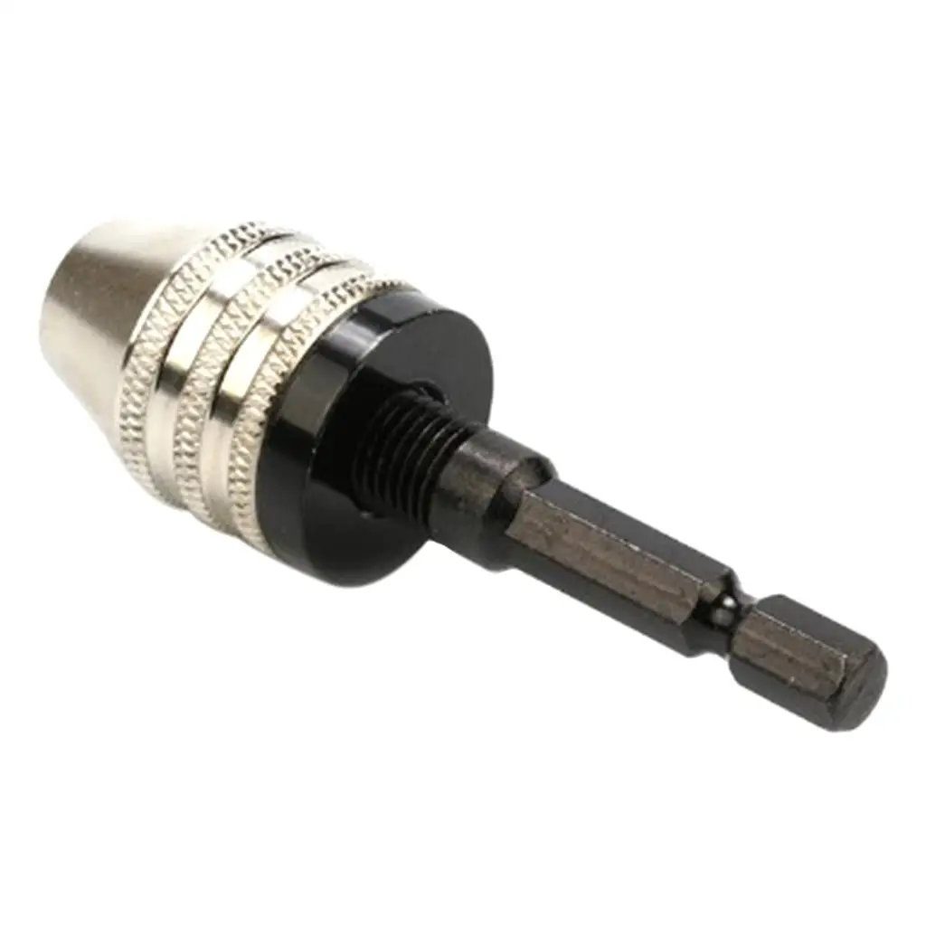 Alloy 3 Jaw Drill Chuck Screwdriver Adapter 1/4 Inch Hex Shank 0.3-3.6mm Clamping Range