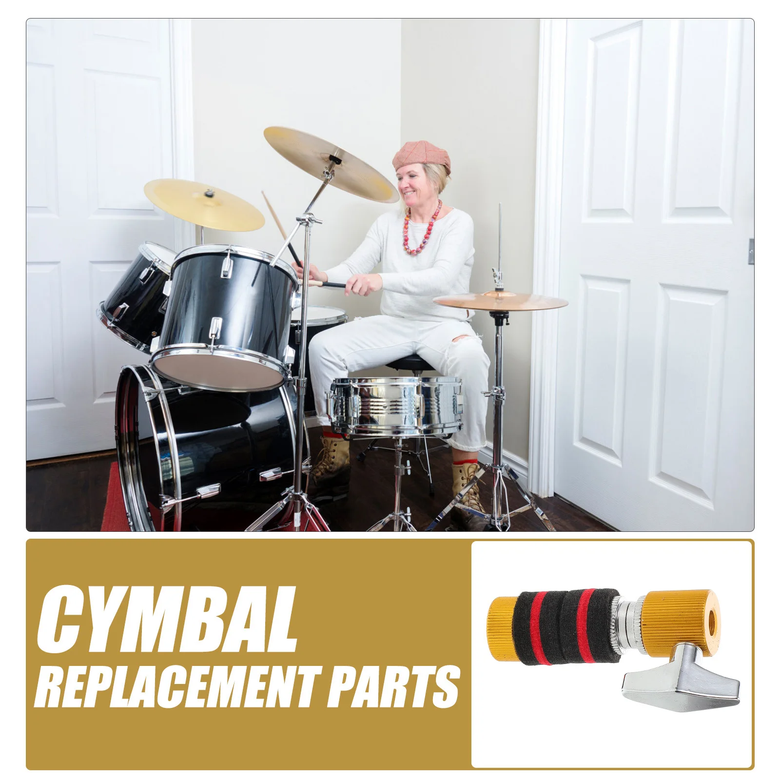 

1pcs Hi Hat Clutch Metal Drum Hardware Replacement For Jazz Percussion Cymbal Clutch Drum Set Accessory Sturdy Felt-Padded