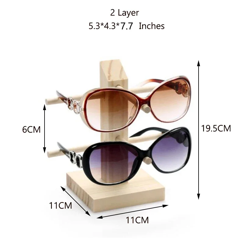 2~6 Layers Wood Sunglass Display Rack Shelf Glalsses Storage Eyeglasses Show Stand Jewelry Holder Multi Pairs Glasses Showcases