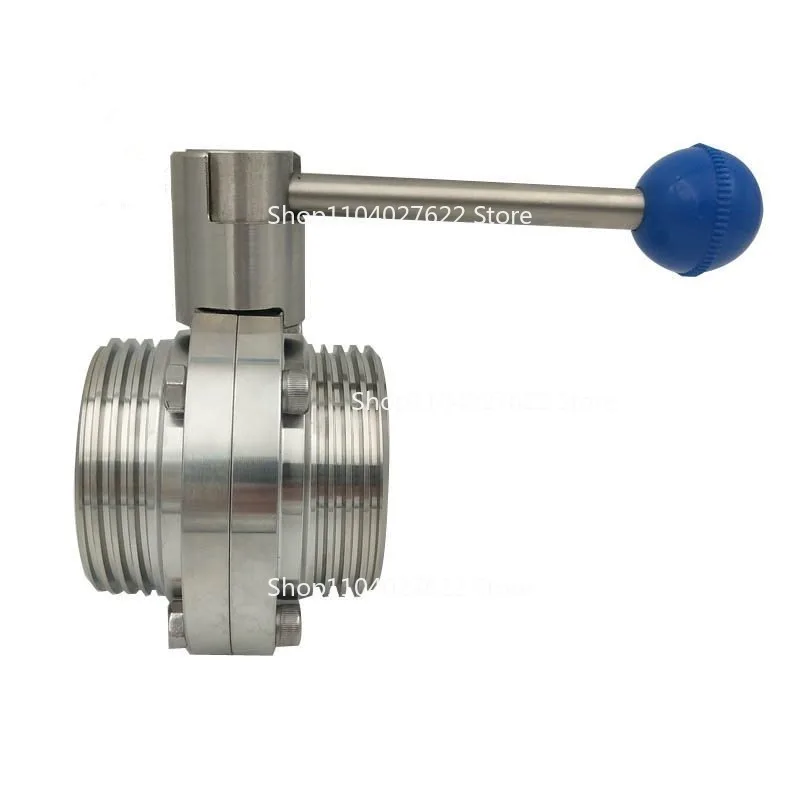 Sanitary butterfly valve for milk tanker milk transport tank external thread butterfly valve outer diameter about 64.5MM