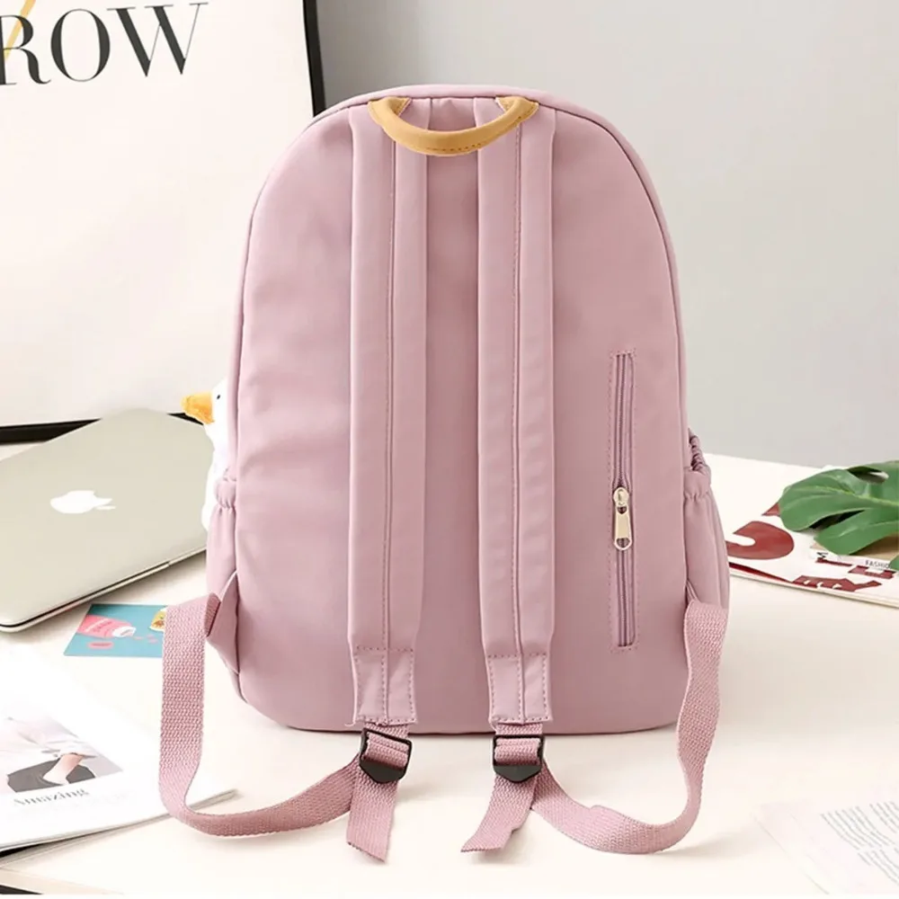 Fashion Schoolbag for Teenager, Solid Color Casual Backpack, Cute Girl Book Bag, Large Capacity School Backpack for Travel