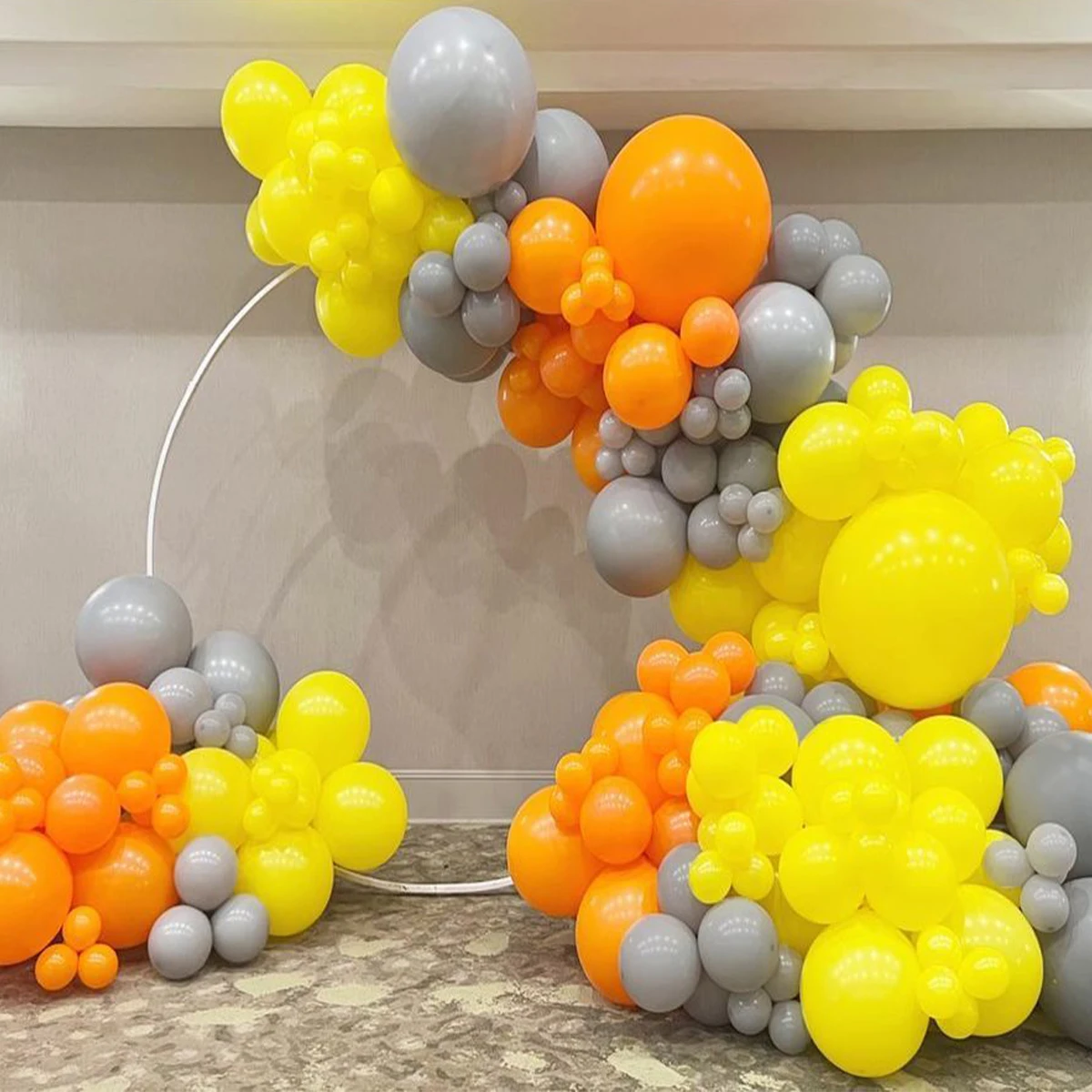 Yellow Black Grey latex Balloon Arch Kit,decoration for Halloween, Day of the Dead, birthday party, anniversary decoration party