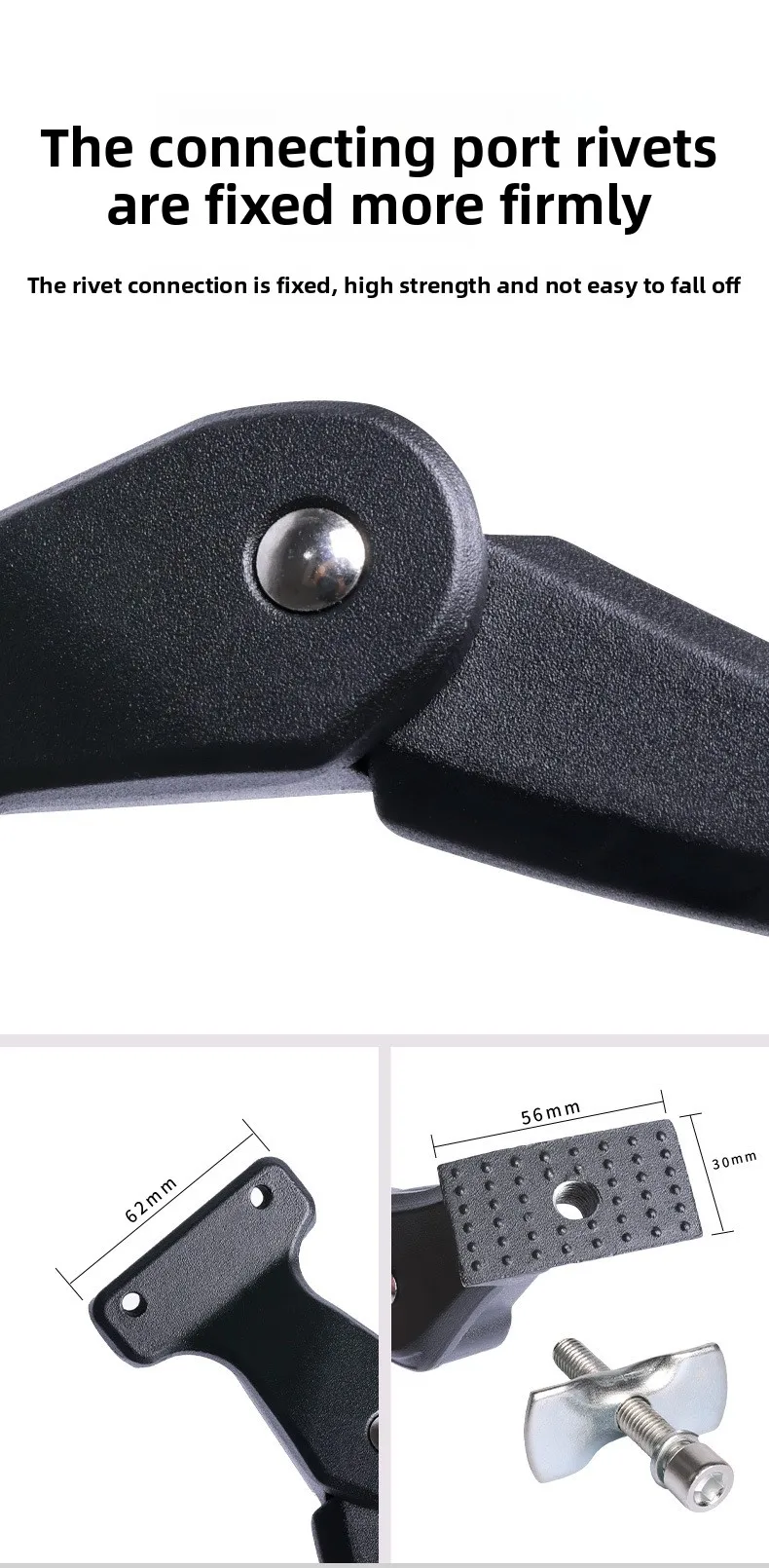 Fahrrad-Fußstütze aus Aluminiumlegierung, verdickt und verstärkt, universell einsetzbar, rutschfest, Fahrradzubehör – Detail 9