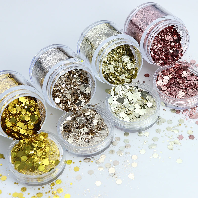 10ml Mixed Hexagons Glitter Flakes For Epoxy Resin Pigments Loose Sequins DIY Silicone Mold Filling Material Resin Craft Fillers