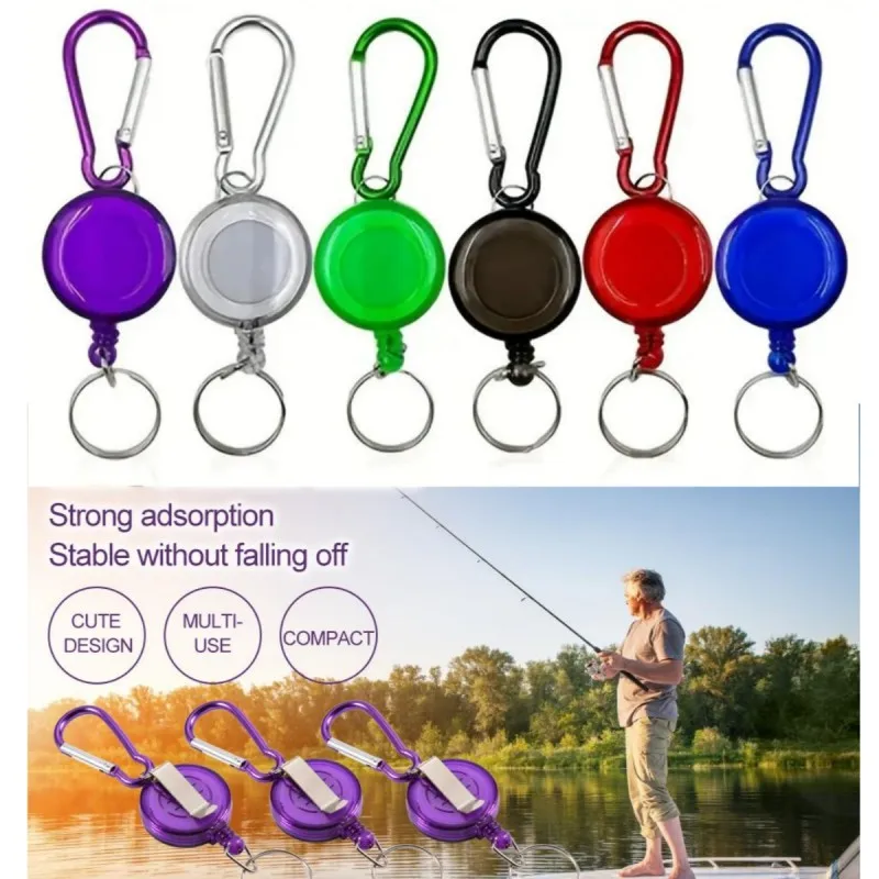 Scalable Keychain, Retractable Badge Clip, Scroll Clip, ID Badge Clip, Fishing Rope, Outdoor Accessories