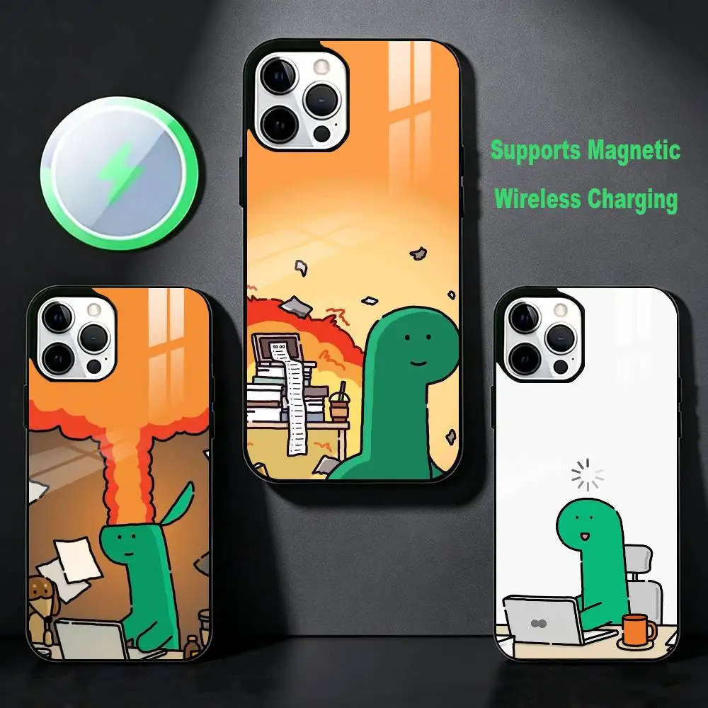 Cute Cartoon Jogumans Dinosaur  Phone Case For iPhone 17,16,15,14,13,12,Plus,Pro,Max For Magsafe Magnetic Wireless Charge