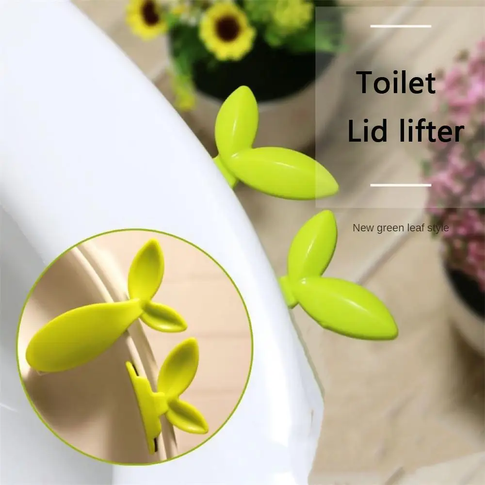 10~100PCS Sit The Toilet Green Toilet Seat Portable Durable Bathroom Lid Lifter Handle Flipper Cute Household Green Leaves