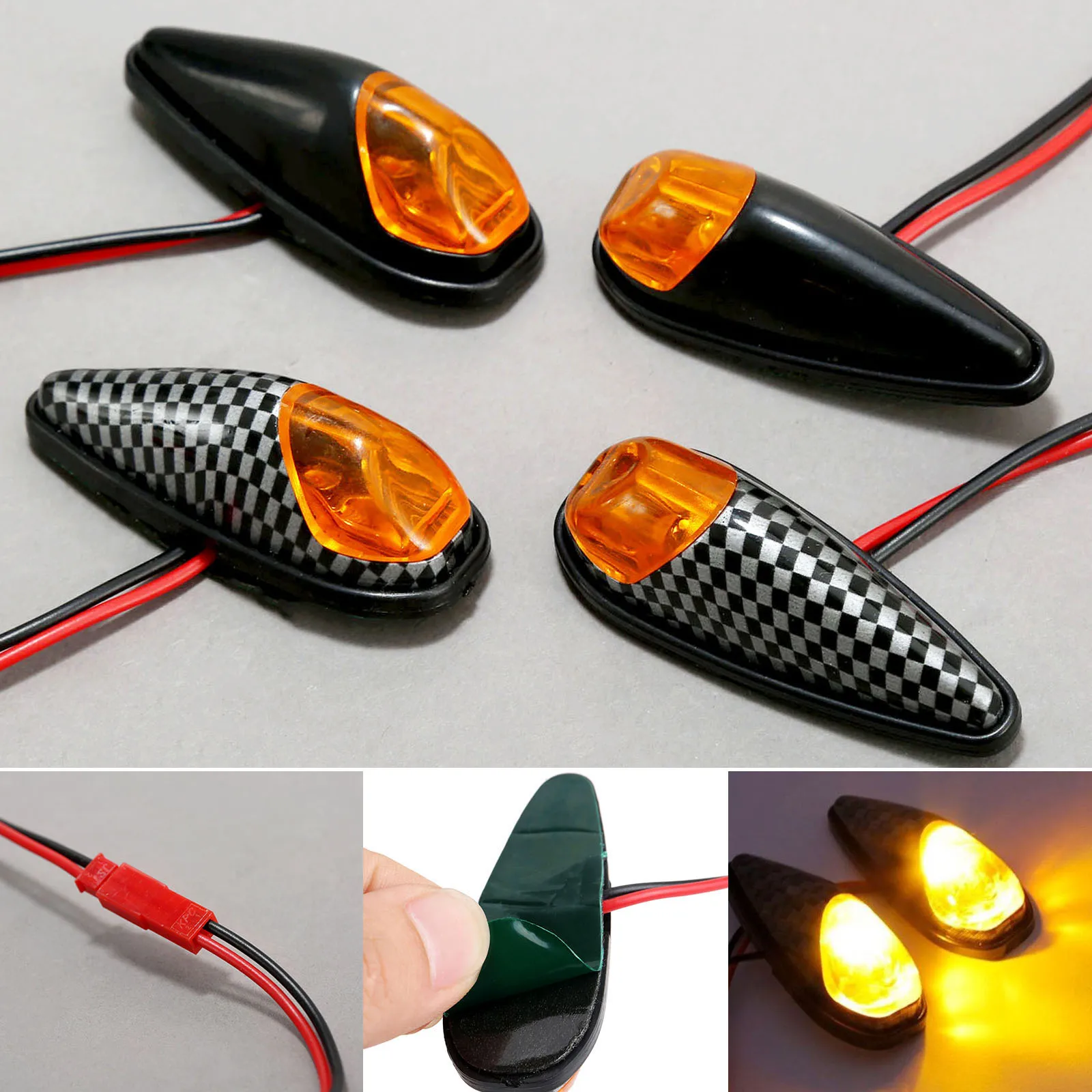 2Pcs 12V Motorcycle Side Mirror Turn Signal Lights Indicator Blinker Flash Motor Bike Lamp Light Universal For Honda Yamaha KTM