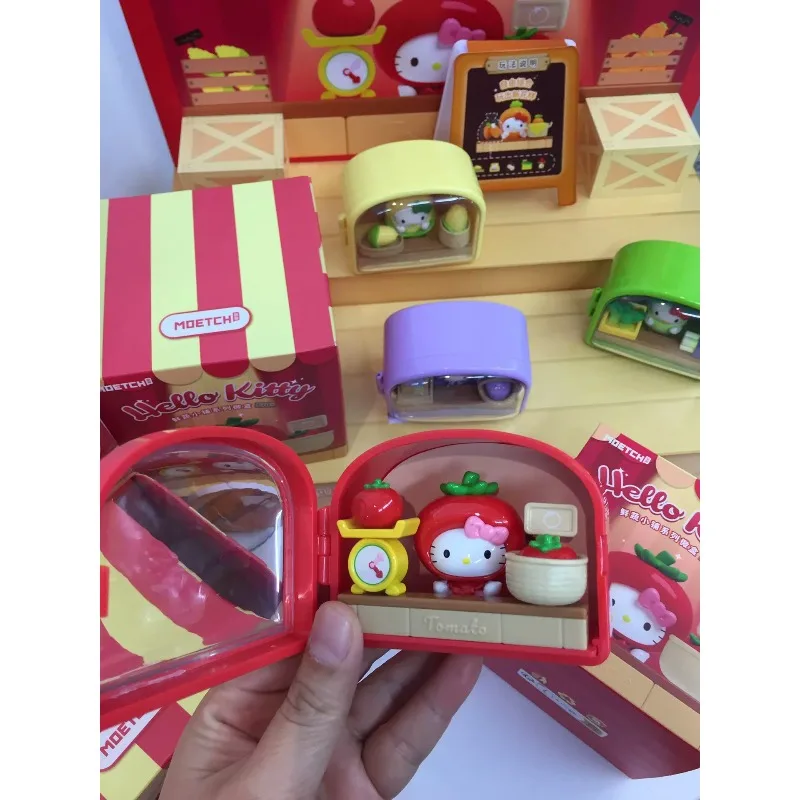 MOETCH Hello Kitty Vegetable Theme Mini Store Set with Accessories Adorable Tomato Corn Design Blind Box Toy view 4