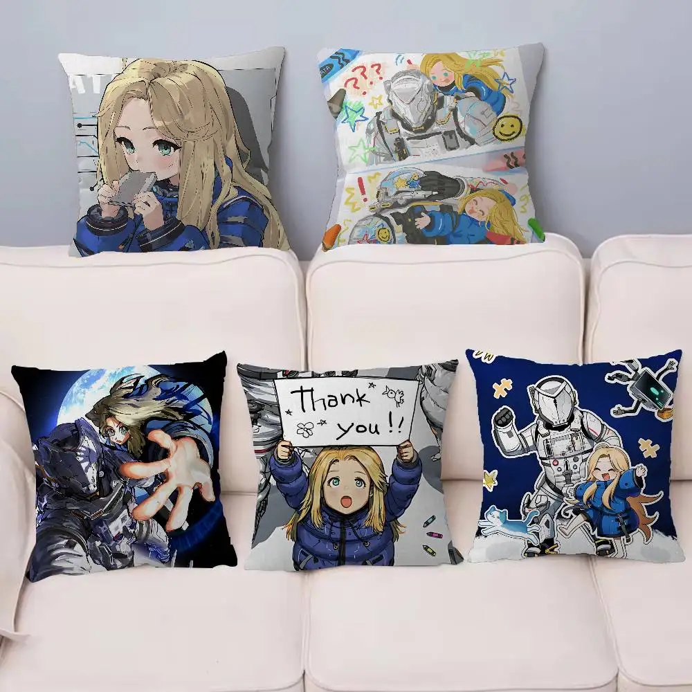 

Pragmata Diana Game Cute Girl Pillow Covers Cartoon Sofa Decorative Home Double-sided Printing Short Plush Cute Cushion Cover