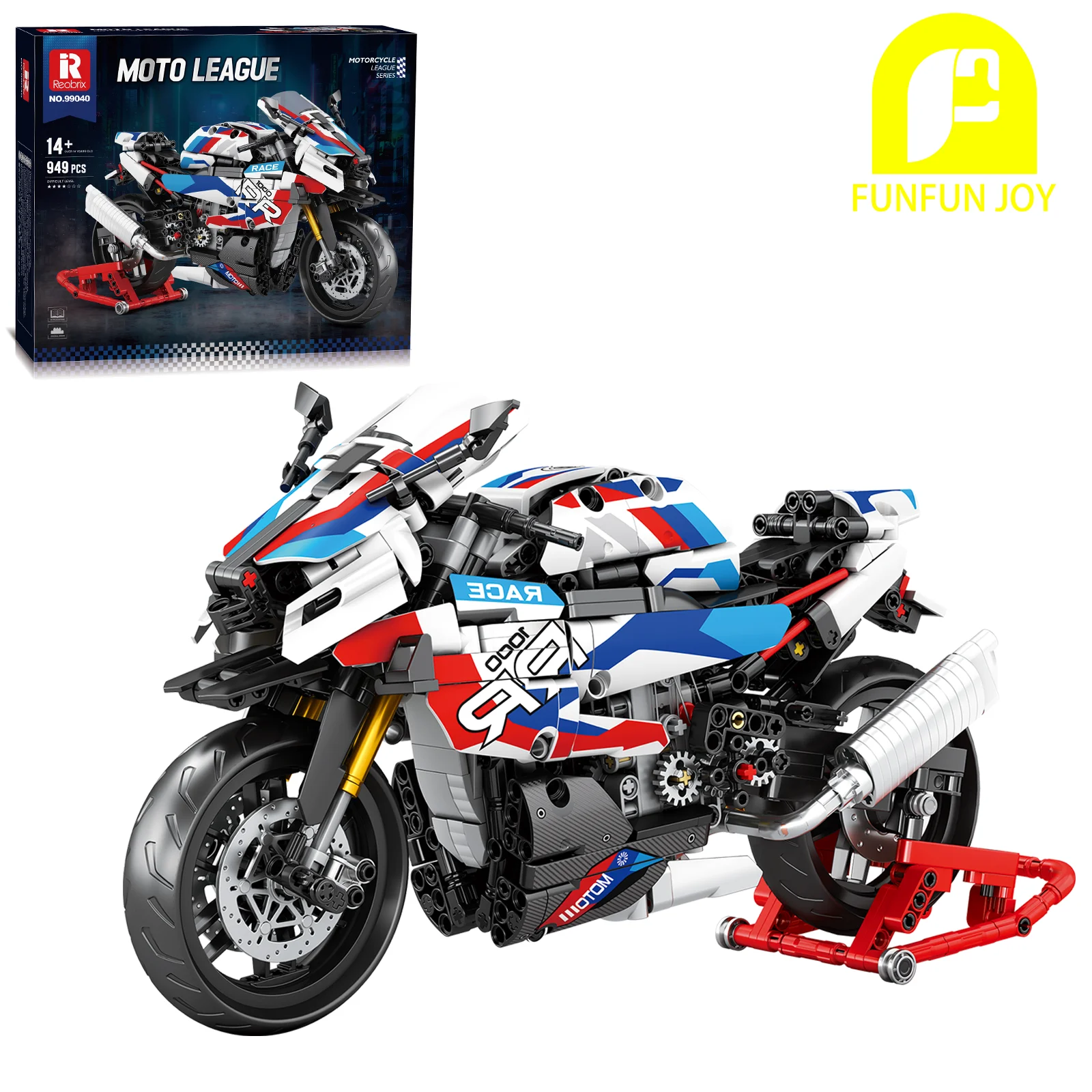 

1:8 Scale MOC 949+ PCS 1000RR Motorcycle Building Blocks Set Cool Sports Bike Model for Adults and Kids Christmas Birthday Gift