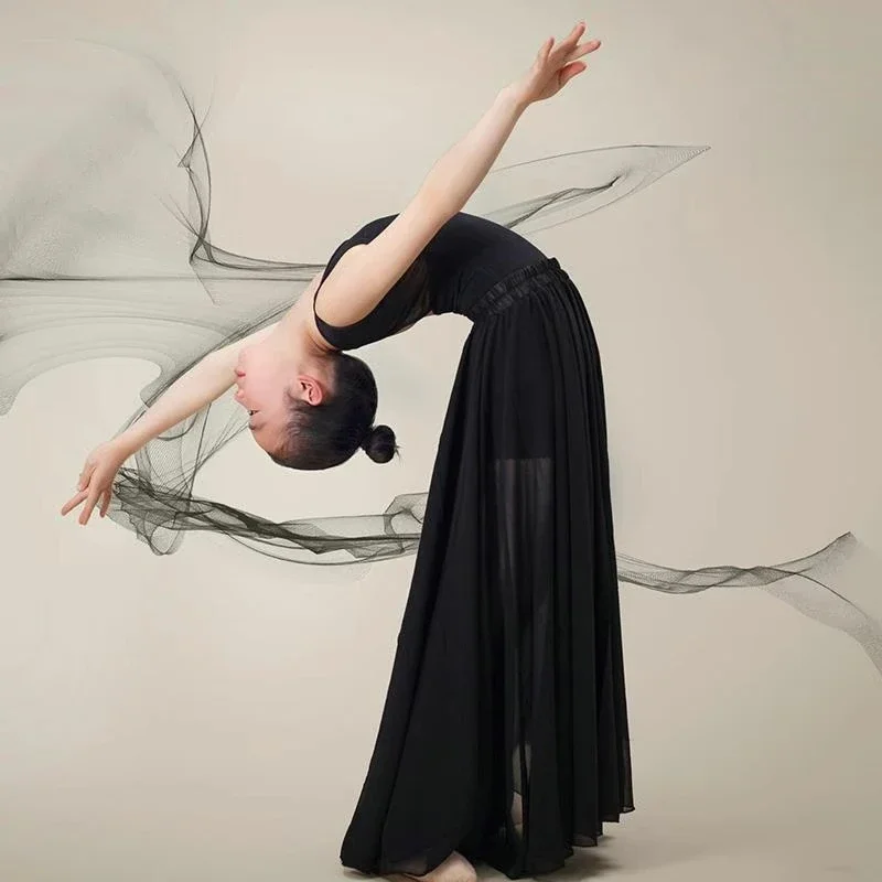 تنورة كبيرة متأرجحة للأطفال مجموعة الرقص الكلاسيكي للفتيات في شينجيانغ تنورة غزل ممارسة الرقص الحديث