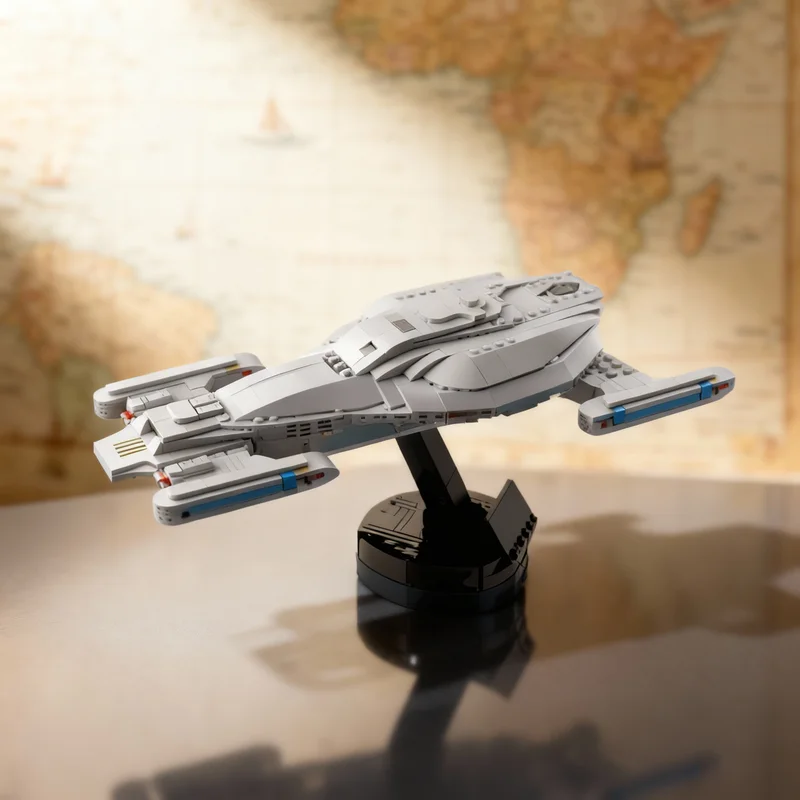 

894 детали MOC USS Voyager NCC, модель звездолета Star Trek Picard в миниатюрном масштабе, конструктор, креативный подарок, декор для самостоятельной сборки, для взрослых
