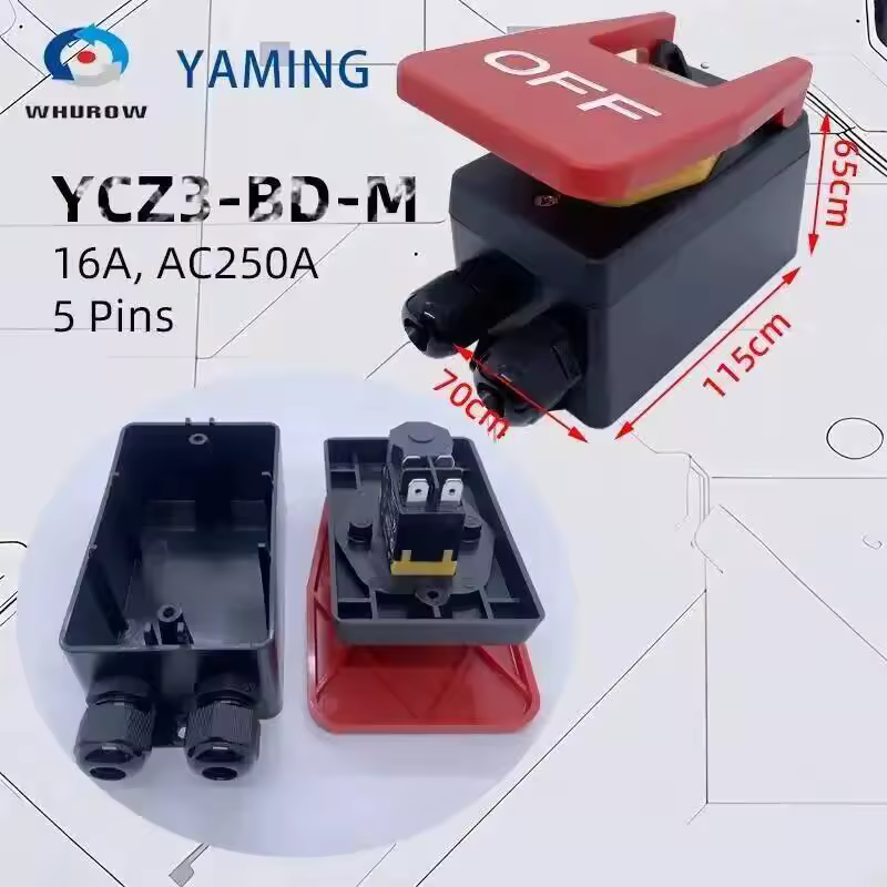 220V-250VAC Single Phase Safety ON-OFF Electromagnetic Switch Wire Plug Socket For Machine Lathe Milling Table Cutter YCZ3-BD - Image 7