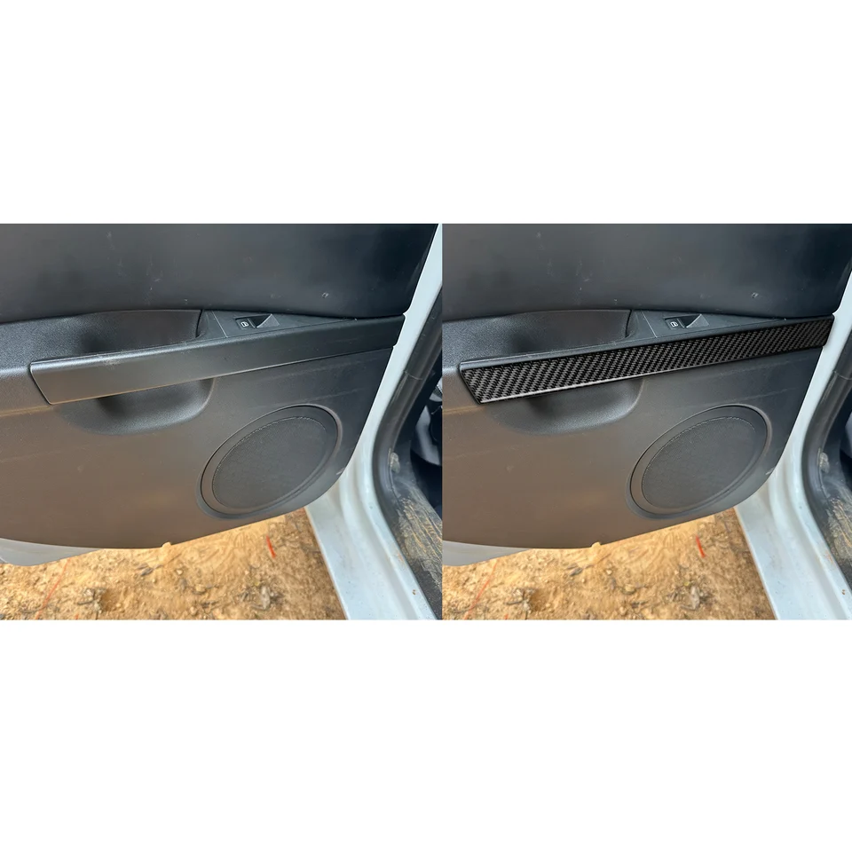 KUNGKIC Panneau Commande Porte Intérieure Fibre De Carbone – Autocollant Décoratif Pour Seat Leon 2005-2012 (Style B Noir)