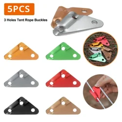 5Pcs Tent Rope Buckles Aluminum Alloy Outdoor Camping Wind Rope Stopper Portable Triangle Awning Adjustable Buckles