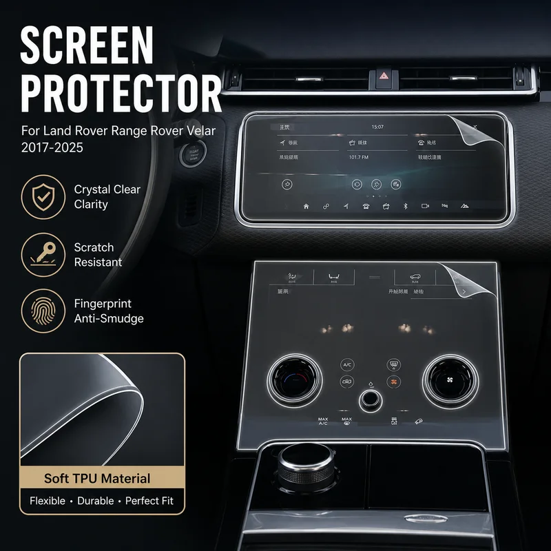 2017-2025 For Land Rover Range Rover Velar Screen Protector, Transparent TPU Navigation Display Film, Interior Trim Accessory