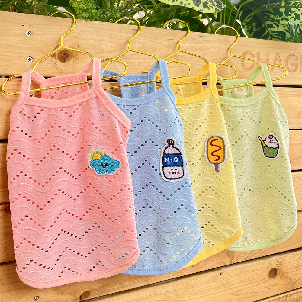 

Summer Puppy Dog ​​Clothes Dog Sling Thin Breathable Small Medium-sized Dog Pet Cat Clothes Cat Supplies