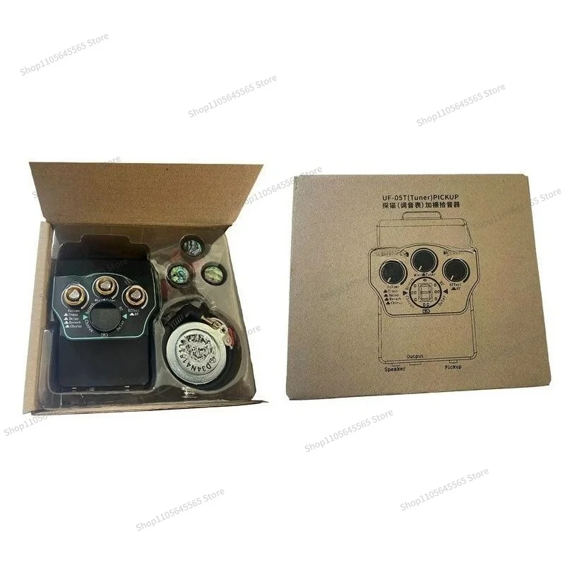 Acoustic guitar shock pickup with bluetooth backing track with tuning table, universal instrument accessories