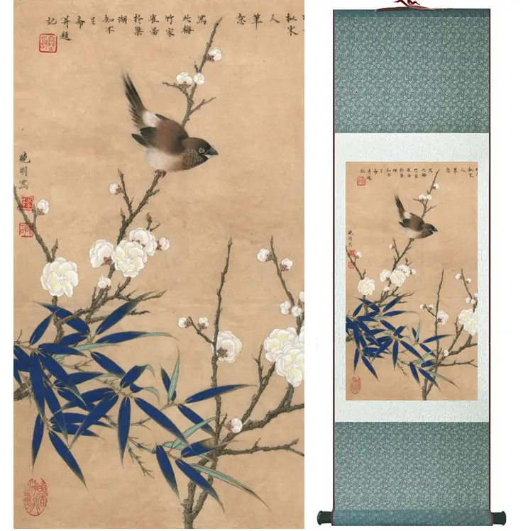 Top quality Birds and flowers  painting Chinese wash painting home decoration No.32309