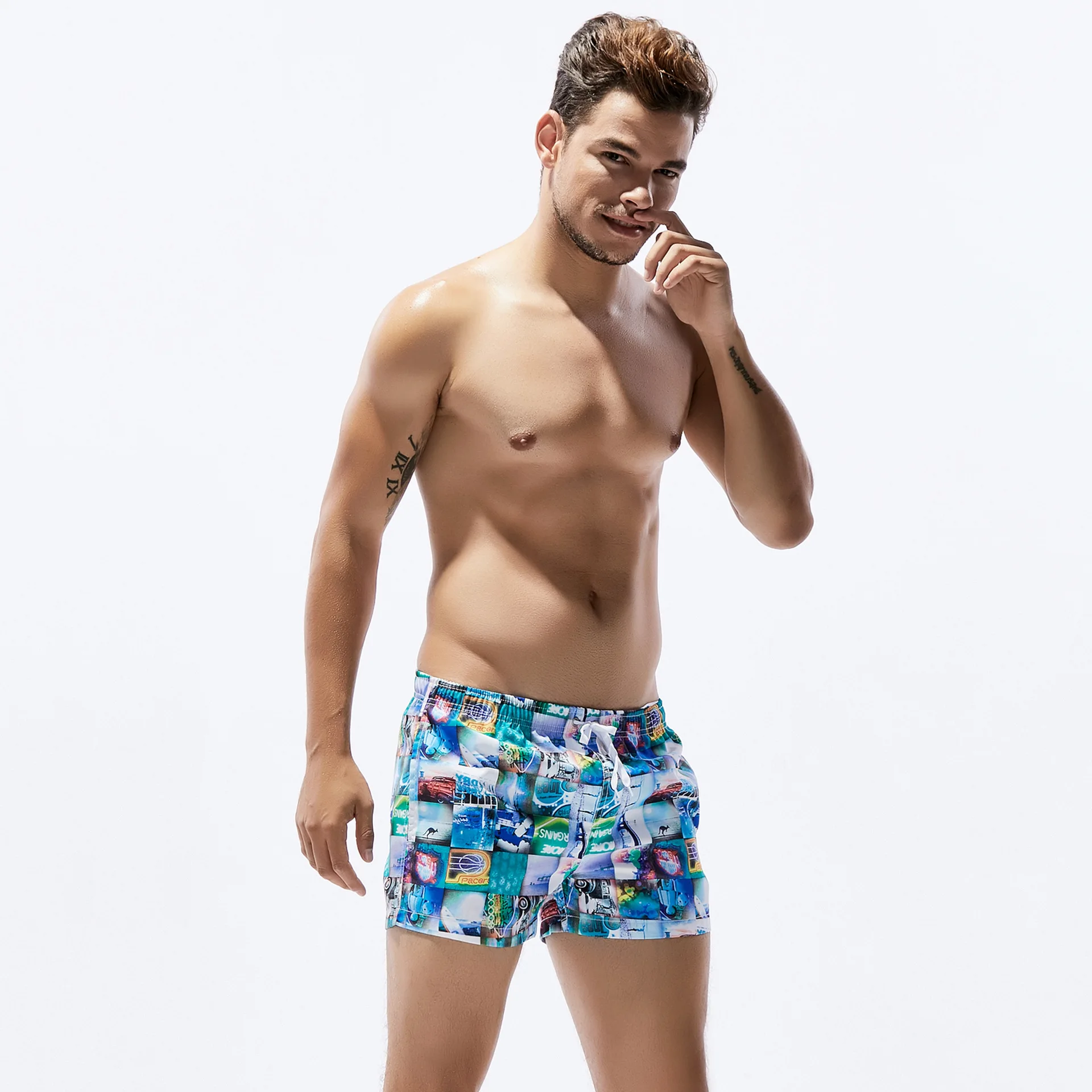 Pantaloni casual da uomo larghi stampati casual orts Spor comodi a vita media gamba dritta antirughe primavera estate Faion