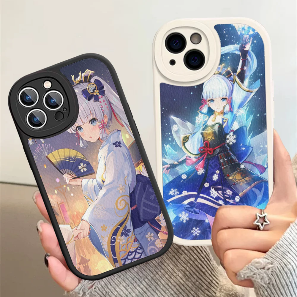 

Genshin Impact Kamisato Ayaka Phone Case Hard Leather For IPhone 16 15 14 13 12 Mini 11 14 Pro Max Xs X Xr 7 8 Plus Fundas